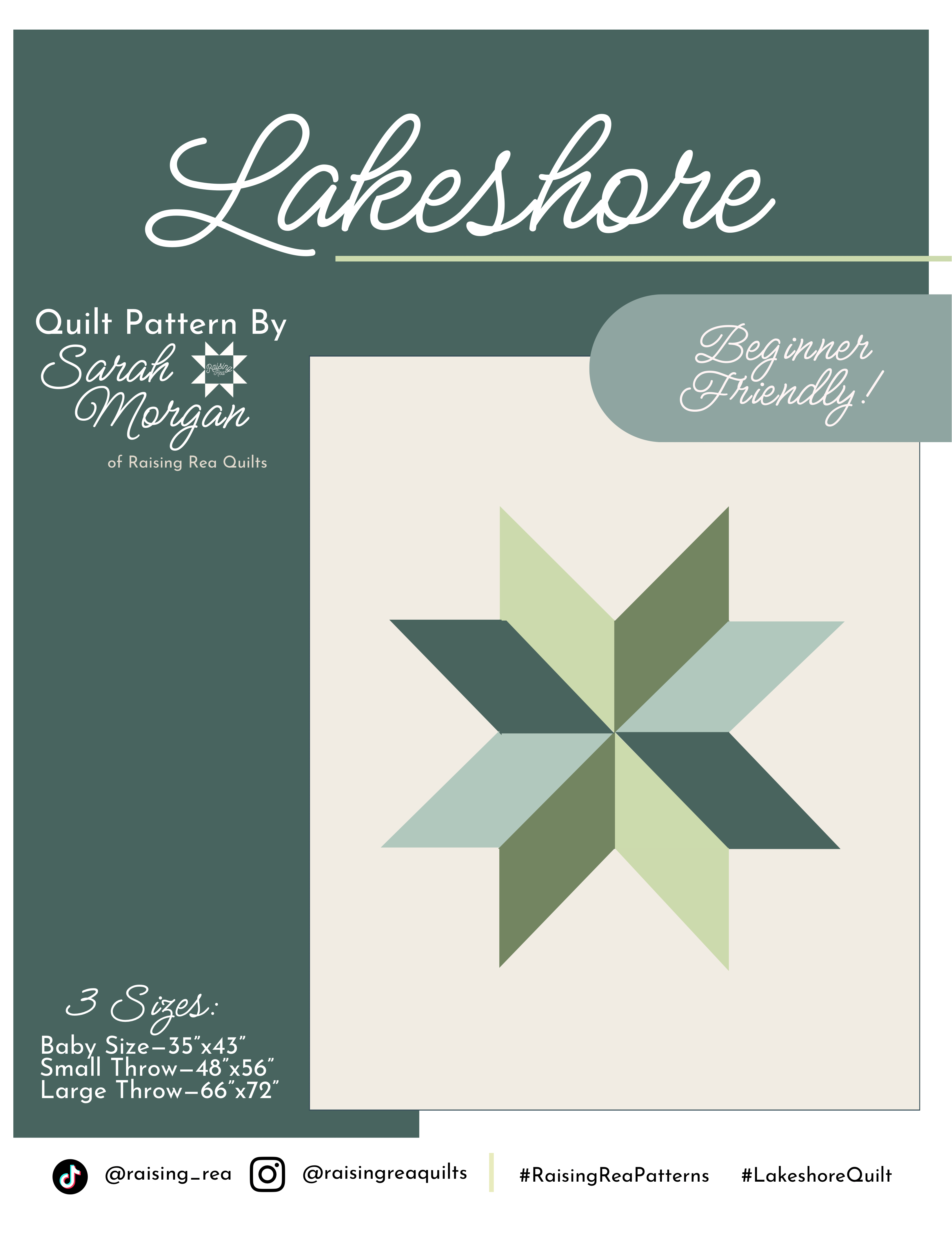 Lakeshore Quilt Pattern- Digital PDF Download
